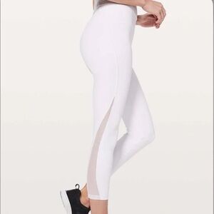 lululemon athletica White Mesh-Panel High-Waist Leggings